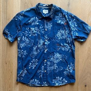Quiksilver Blue Floral Men's Button-Down Shirt